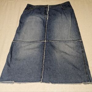 Lauren Ralph Lauren Patchwork Denim Maxi Skirt 20W Plus Size Y2K Vintage